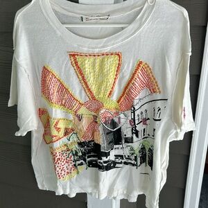 Free People Multicolor Graphic Short Sleeve Tee